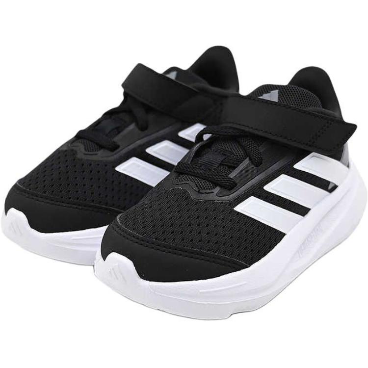 Adidas Duramo 2.0 I черные белые серые детские кроссовки Core-Black Cloud-White JI1697