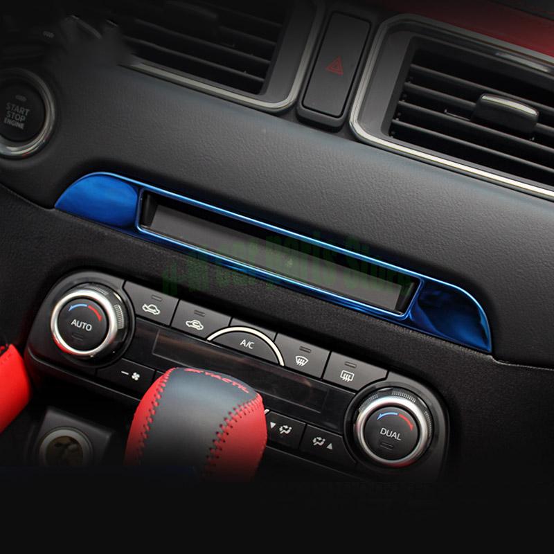 Аксессуары для Mazda CX5 2017-центральная консоль автомобиля, накладка на панель CD, рамка, наклейка, внутренние молдинги автомобиля