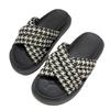 Casual Cross Slippers Summer Wear 2024 New Fashion Ins Wind Thousand Bird Grid Women's Shoes Platform Internet Celebrity Slippers Women