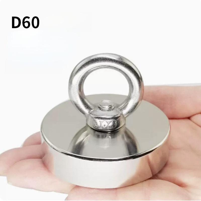 D25~D60 мм сверхпрочный неодимовый рыболовный магнит N52 сверхпрочный редкоземельный магнит с потайным отверстием рым-болт спасательный магнитный
