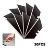 Trapezoidal Blade 2.36×0.7 Inch 30 Pcs Set 60# Carbon Steel Black Silver