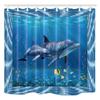 Cute Cartoon Dolphin Curtains Grommet Light Filtering Window Print Pattern Sea Animal Theme Curtain Bedroom Living Room 2 Panels