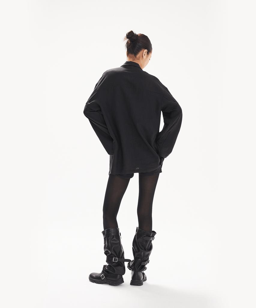 LEINJI Linen Two-Way Jacket (Black)