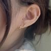 Youngglow 14k пирсинг с двумя волнами и жемчугом