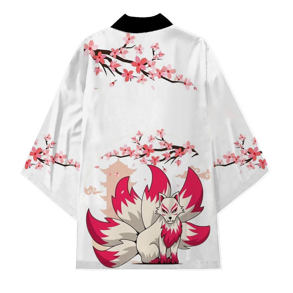 Fashion Anime Dragon Print Cardigan Kimono Harajuku Women Men Yukata Female Japanese Streetwear Traditional Cosplay Haori