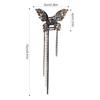 Zircon Butterfly Tassel Hair Clip with Wide Metal Grip for Women Elegant Alloy Statement Hairpin for Parties Weddings and Daily Wear