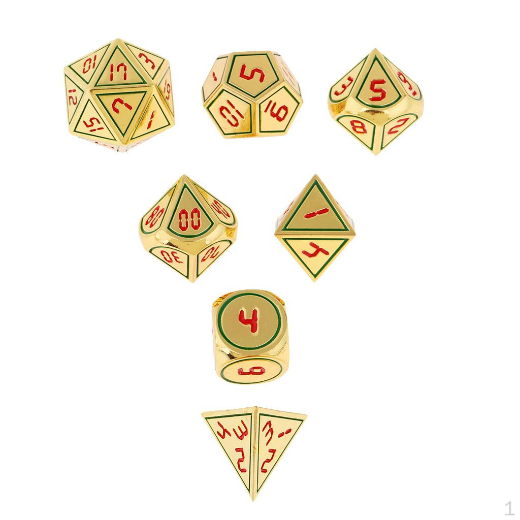 7 шт.. Винтажный металлический кубик D4 D20 для настольной игры, цинковый сплав