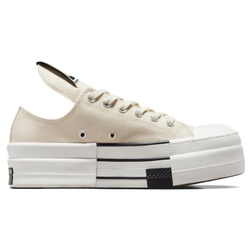 Rick Owens x Converse DRKSHDW DBL DRKSTAR Chuck 70 Low Натуральный Слоновая кость Унисекс Кроссовки Кремовый Черный Egret A04955C