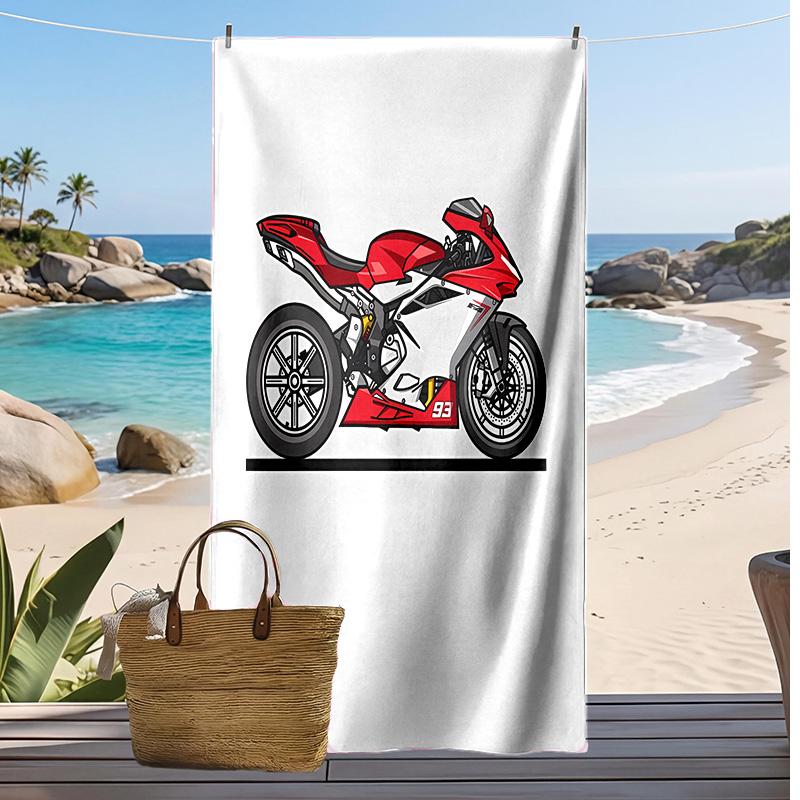 Пляжное полотенце Mv Agusta с принтом, быстросохнущее, супервпитывающее, мягкое, легкое, для душа, бассейна, летних путешествий