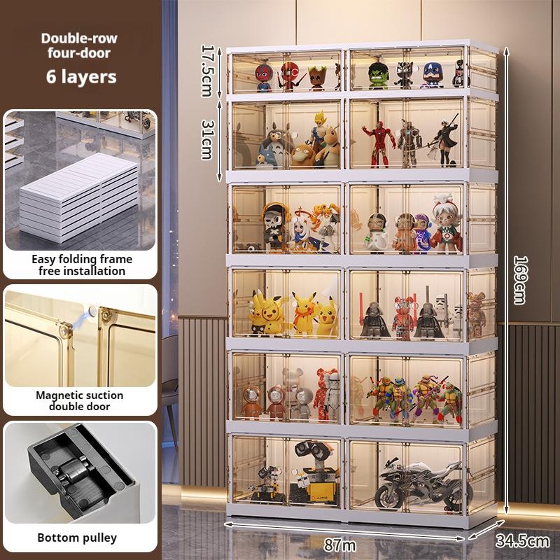 Stackable Multiple Layers Shoe Rack Pressure-Resistant Clear Shoe Storage Cabinet With Strong Load-Bearing Capacity Large Size