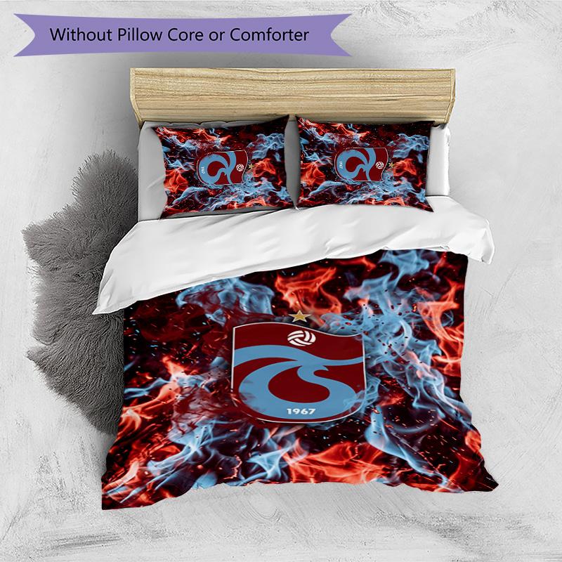 Trabzonspor FC Printed 3PCS Bedding Set Breathable Duvet Cover with Pillowcases Decorative Bed Linen for Bedroom Home