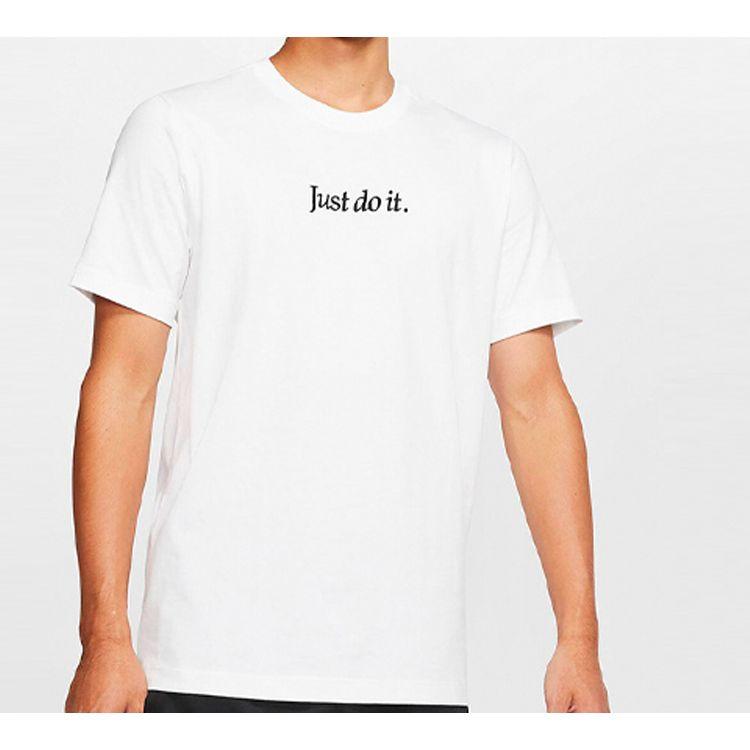 Nike Спортивная футболка Just Do It с коротким рукавом, мужские топы, белые CD9633-100