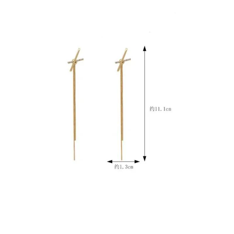 Модные серьги Cross Earline, новые модные дизайнерские украшения, простые, индивидуальные, легкие, роскошные, длинные серьги, подарки, аксессуары для женщин