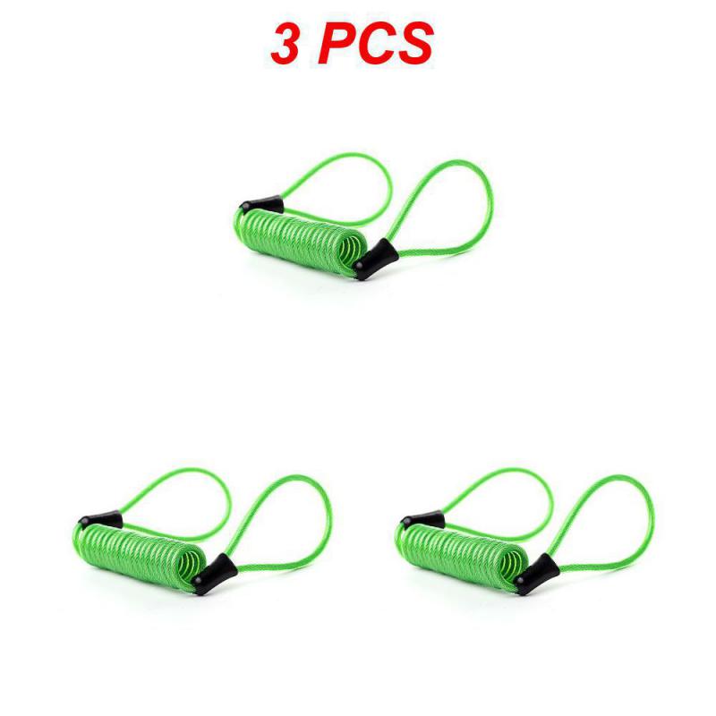 5Pcs 150CM Motorcycle Brake Disc Lock Scooter Reminder Cable Bicycle Spring Rope Bag Anti-Theft Cable Protection Alarm Locks