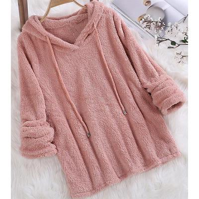 Осенне-зимняя популярная однотонная плюшевая пижама с капюшоном и длинными рукавами