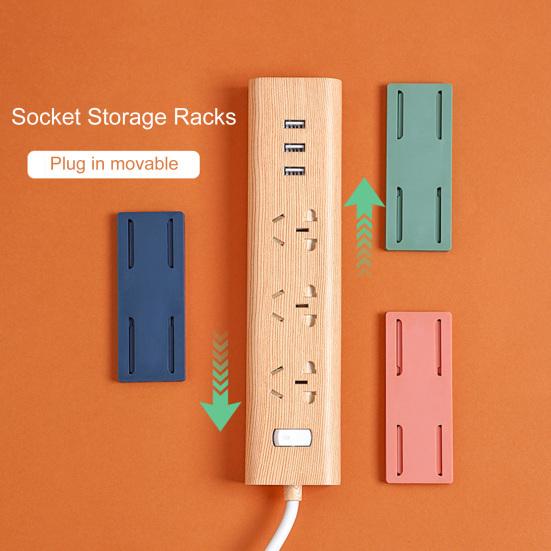 Practical Trace-less Organization ABS No Drilling Socket Organizers Home Supply Socket Racks