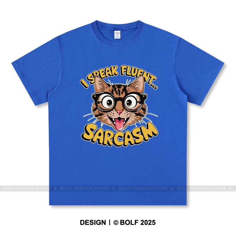 Women's I Speak Fluent Sarcasm Printed T-Shirt 100% Cotton Oversized Savage Graphic Tees for Men Summer Tops Snarky Streetwear