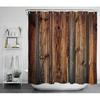 Rustic Country Style Barn Door Shower Curtains Farmhouse Western Brown Primitive Wood Rural Life Polyester Fabric Set With Hooks