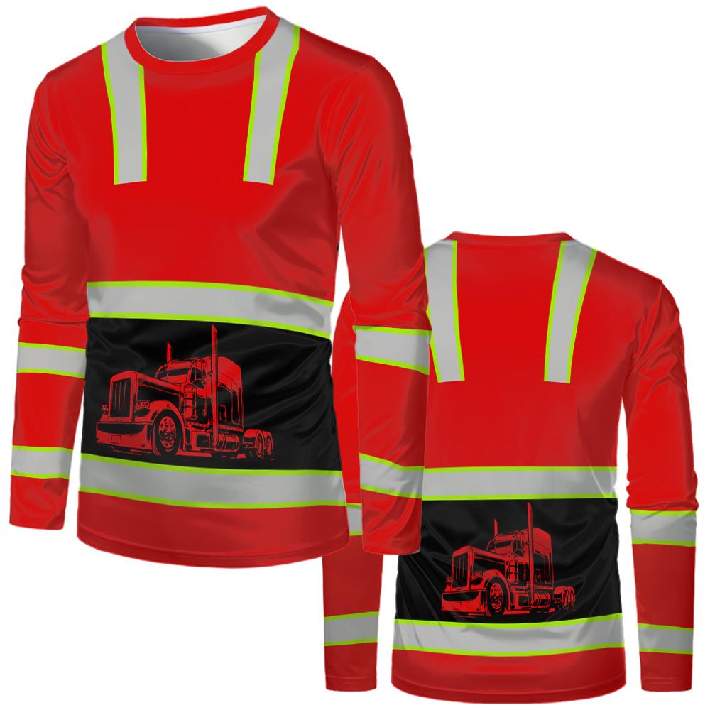 Униформа для строителей, мужские футболки, свободные, повседневные, классические, с круглым вырезом, с длинным рукавом, удобная и дышащая рабочая одежда