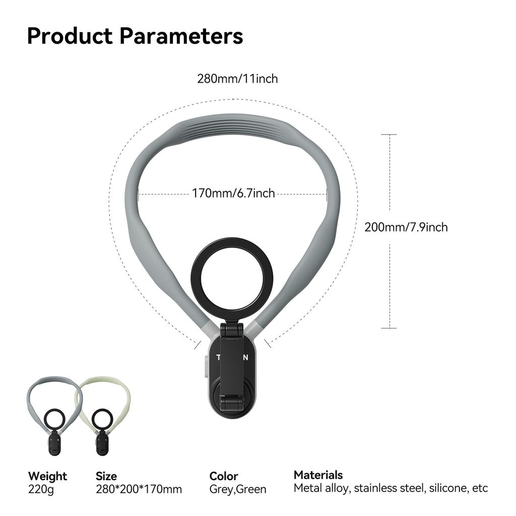 TELESIN Silicone Magnetic Neck Mount Quick Release Hold for Iphone 15 14 13 12 11 10 SAMSUNG HUAWEI XIAOMI Phone Accessories 7
