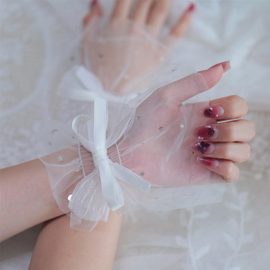 Sparkling Star Sequins Arm Sleeves Nail Art Photography Hand Sleeves Elastic Arm Covers for Bridal Shower Formal Event