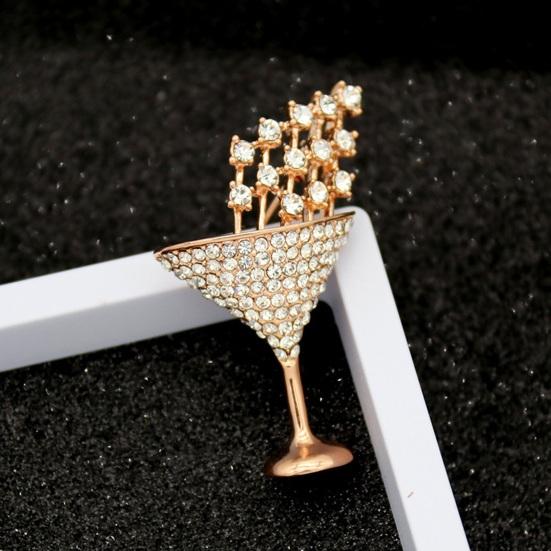 Shape Brooch Women Shining Rhinestone Alloy Pin Clothing Bags Backpacks