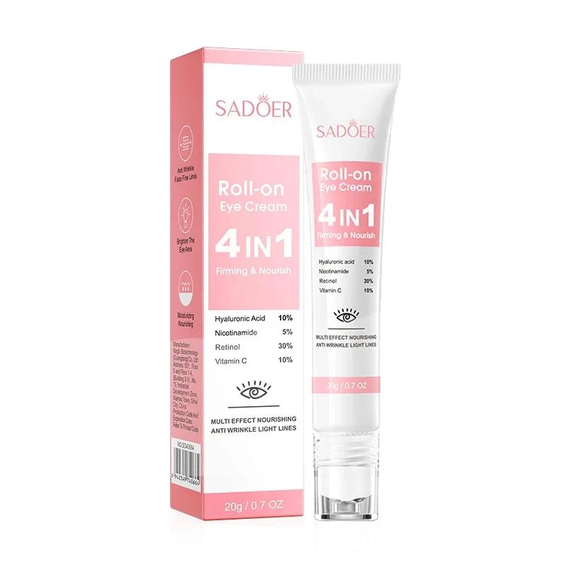 SADOER 4in1 Roll-on Moisturing Eye Cream Anti Dark Circles Eye Bags Firming Eye Serum Уход за кожей вокруг глаз для красоты