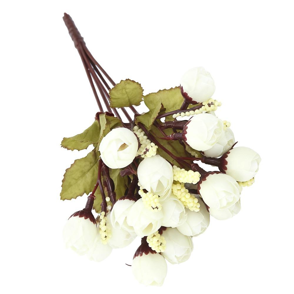 17.72in pearl decorated artificial flower arrangement office desk small vase ornament