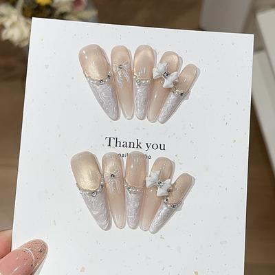 Дочь Белый лунный свет Ins Чистое желание Вспышки ветра Кошачьи глаза Лук Сломанный алмазный узор Жемчужина Носить доспехи