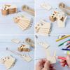 10pcs Unfinished Wooden Cat Cutouts With Holes Blank Natural Cartoon Tags Ornaments Pendants DIY Arts Crafts Party Decorations