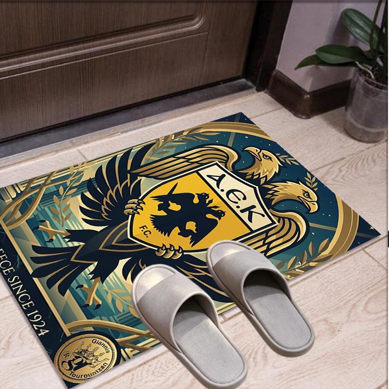 AEK Athens FC Pattern Rug, Indoor/Outdoor Mat, for Picnic, Gameroom, Bedroom, Office, Living Room, Home Decor Carpet, Birthday Gift