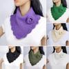 Neckerchief Wavy Edge False Collar Solid Color Neck Warmer Fashion Women Knit Triangle Scarf