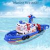 Детская пожарная лодка с музыкой, креативная электрическая лодка-распылитель на батарейках, игрушка, подарки на день рождения