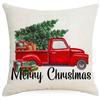 Christmas Themed Linen Throw Pillowcase Home Textile Decorative Square Sofa Cushion Cover Digital Print Waist Pillow Seat Covers