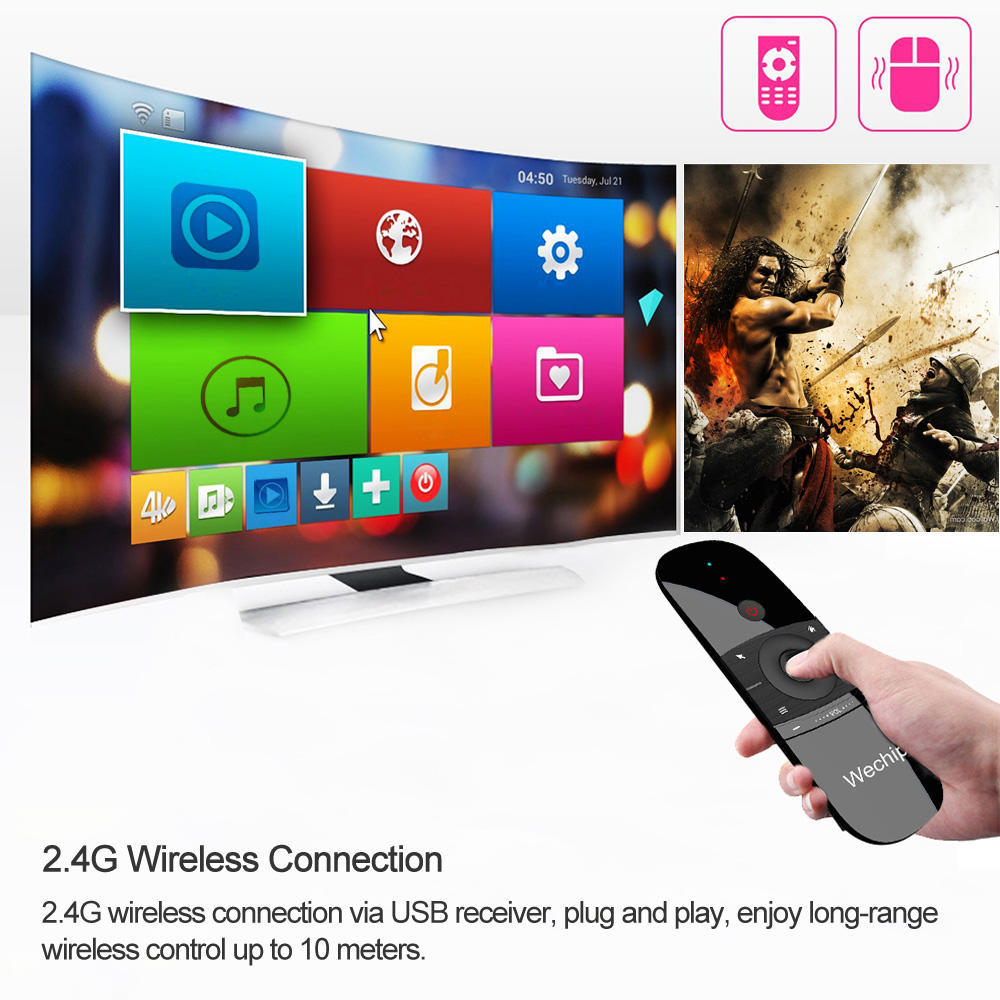 W1 MINI 2.4G Беспроводная клавиатура с дистанционным управлением, 6-осевая, с датчиком движения, воздушная мышь, ИК-обучение для Smart TV, Android TV BOX, ПК