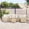 4 Piece Garden Sofa Set with Cushions L Shaped Beige Poly Rattan