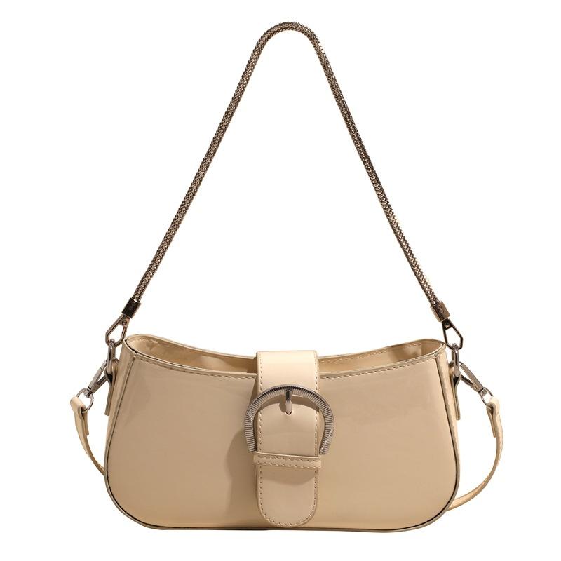 2025 Spring New French Temperament High-end Patent Leather Underarm Women's Bag Niche Design Fashion Shoulder Messenger Bag