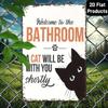 Винтажное Металлическое Настенное Искусство с Кошкой 8x12 Дюймов Декор для Ванной Комнаты Подарок на Новоселье