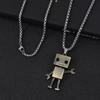 Hip Hop Stainless Steel Unisex Metal Pendant Choker Robot Necklace Birthday Present Man Necklace