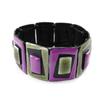 [H8349] - Designer Bracelet 'Nora' Khaki Purple