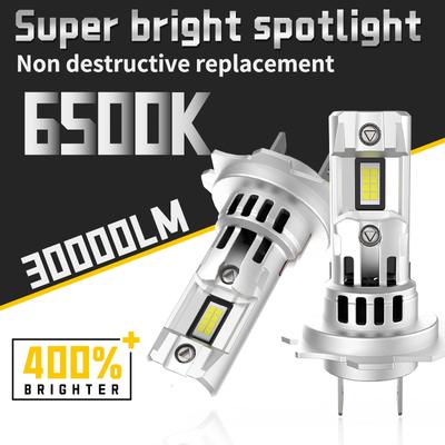 2 шт. H7 Turbo для автомобильных светодиодных фар 70 Вт, автосвет 6000 К, CANbus, мини-суперяркие лампочки 12 В, аксессуары для фар 20000 лм