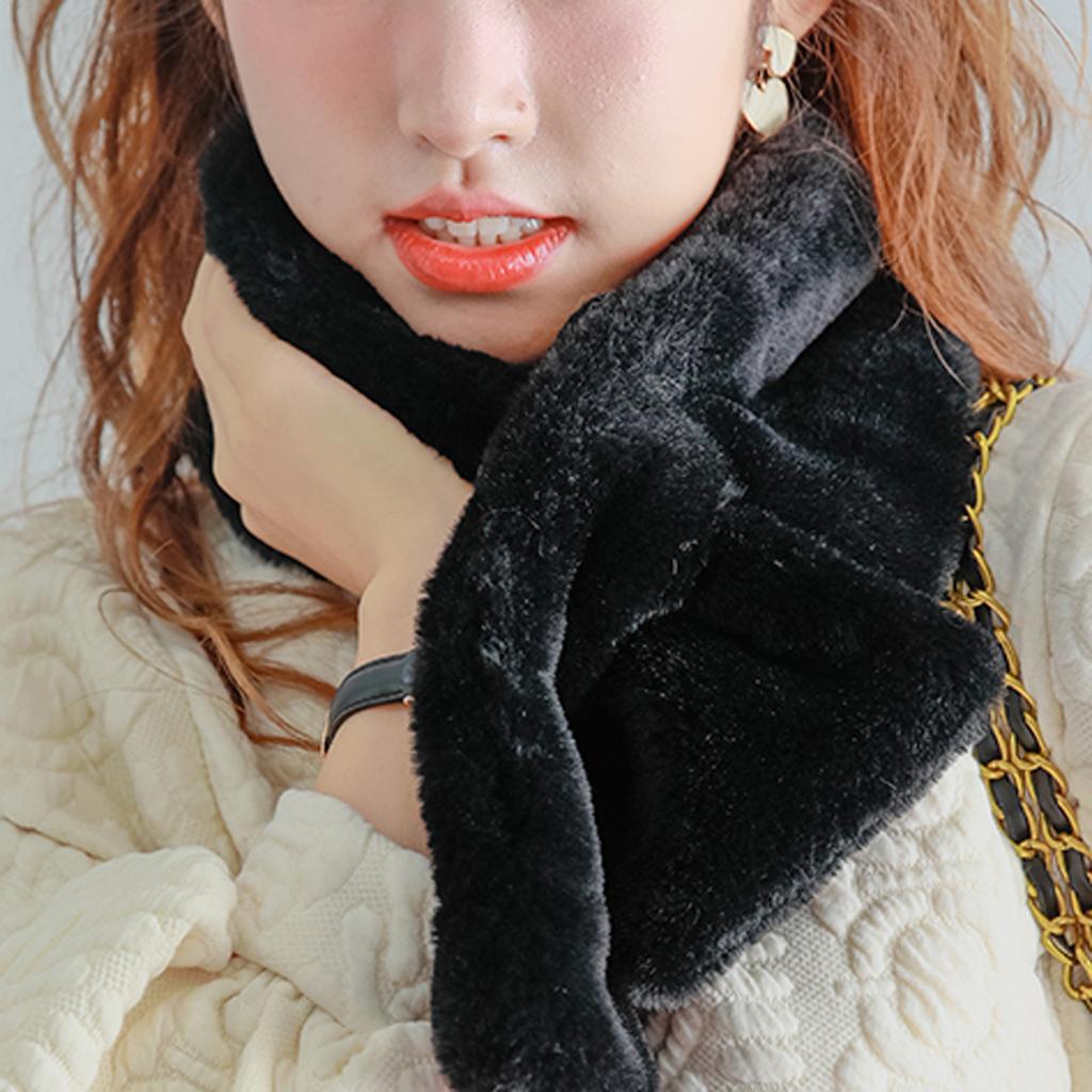 Женский плюшевый шарф, сладкий и мягкий осенне-зимний однотонный теплый шарф