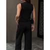 Fashion Women's Suit Cotton Linen Sleeveless Tops Smart Trousers Casual 2025 Summer