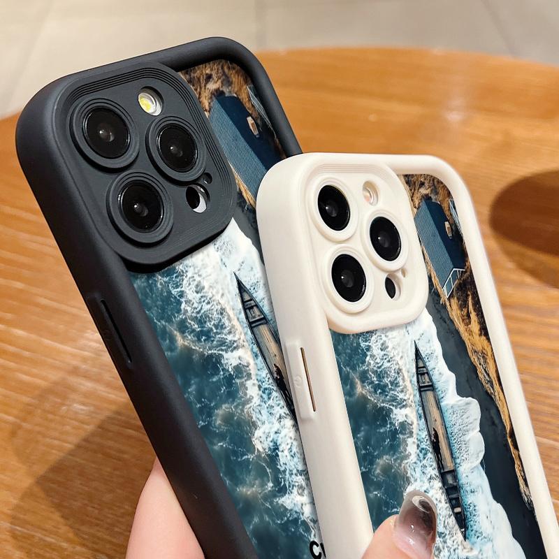 Синий морской принт противоударный чехол для iPhone 16 Pro Max 15 14 Pro 13 12 11 8 7 мягкий силиконовый защитный матовый чехол для телефона TPU