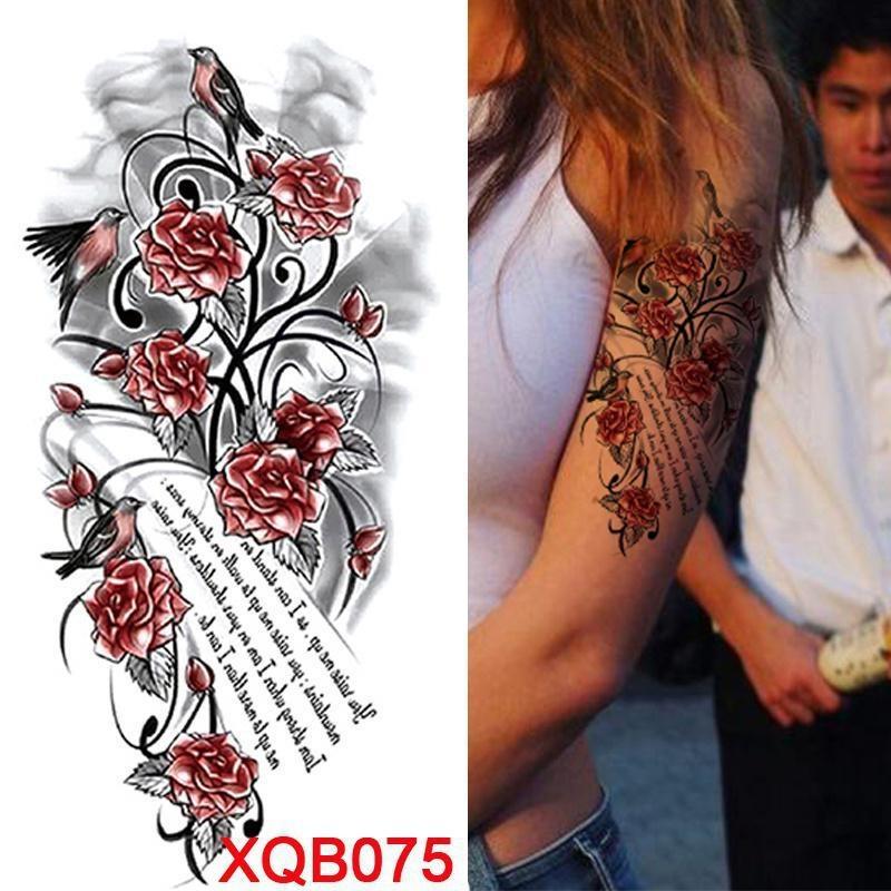 1 шт. татуировка наклейка водонепроницаемая временная татуировка дамы пион Дейзи олень луна цветок татуировка черный череп татуировка боди-арт нога татуировка всего тела наклейка