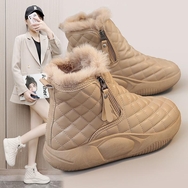 Winter Ladies Shoes Lace Up Women Sneakers Snow Ankle Boots Waterproof Warm Platform Botas Woman Footwear