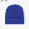 Available Autumn and Winter Warm Thickened Double Beanie Hat Simple Men's Women's Knitted Hat