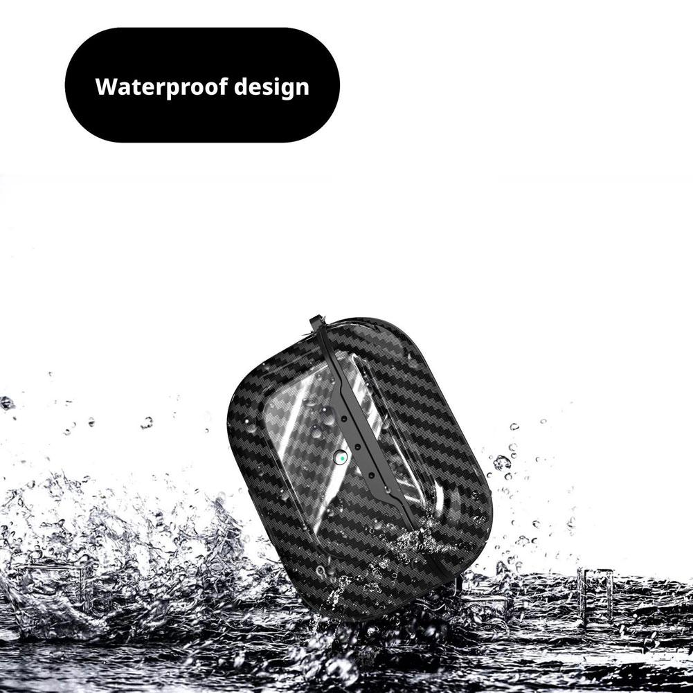 Shockproof Carbon Texture Wireless Earphone Accessories Carbon Fiber Cover Case Fit For AirPods Pro 3 All Around Protection