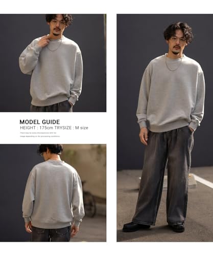 Улучшенный мужской однотонный флисовый свитшот, SIDE23-088, 80007, пепельный