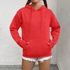 Women's Fashion Casual Sweatshirt Solid Color Hooded Pullover Sweatshirt With Pocket